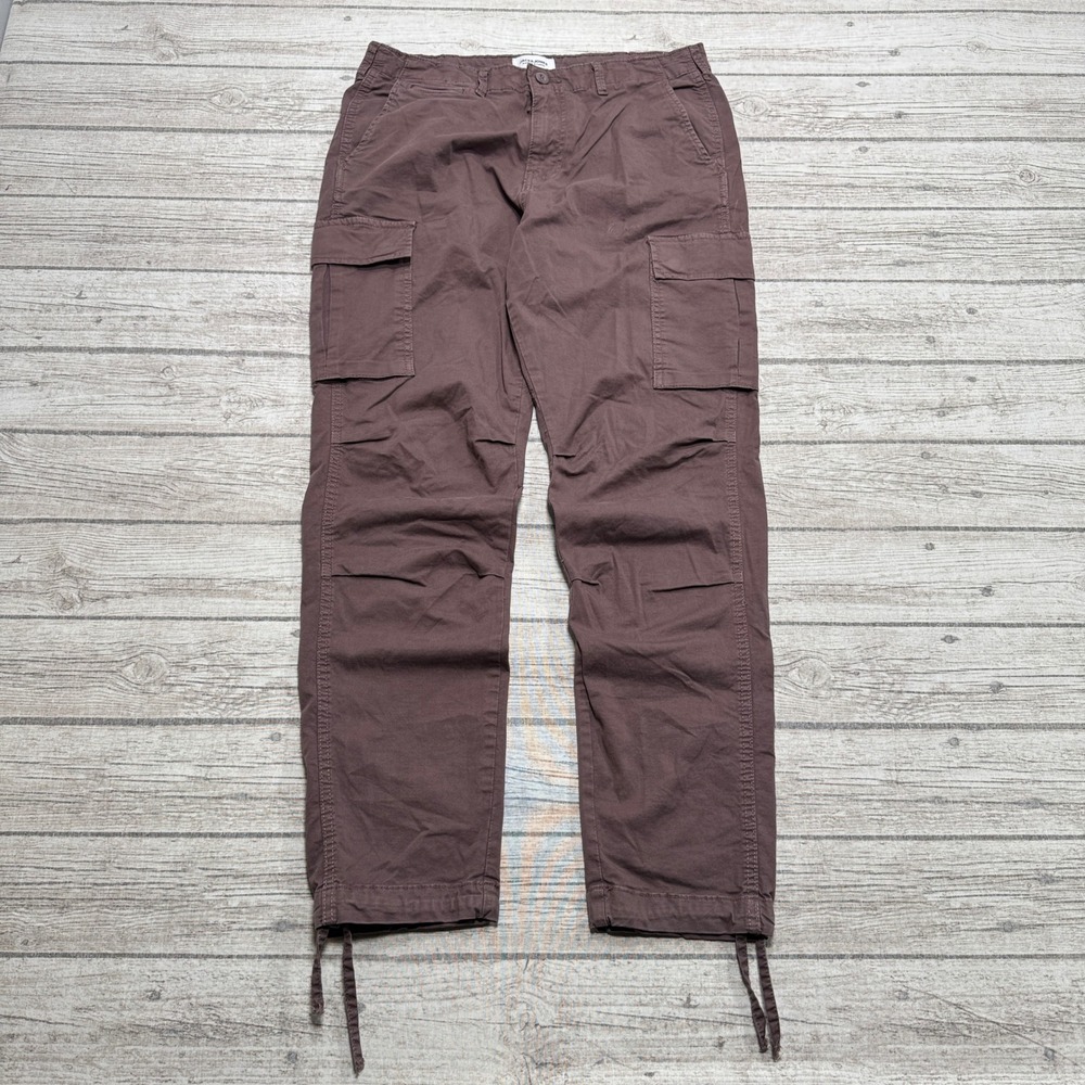 Jack & Jones Cargo Pants Men's 32x32 Brown Tapered Drawstring Utility Trousers